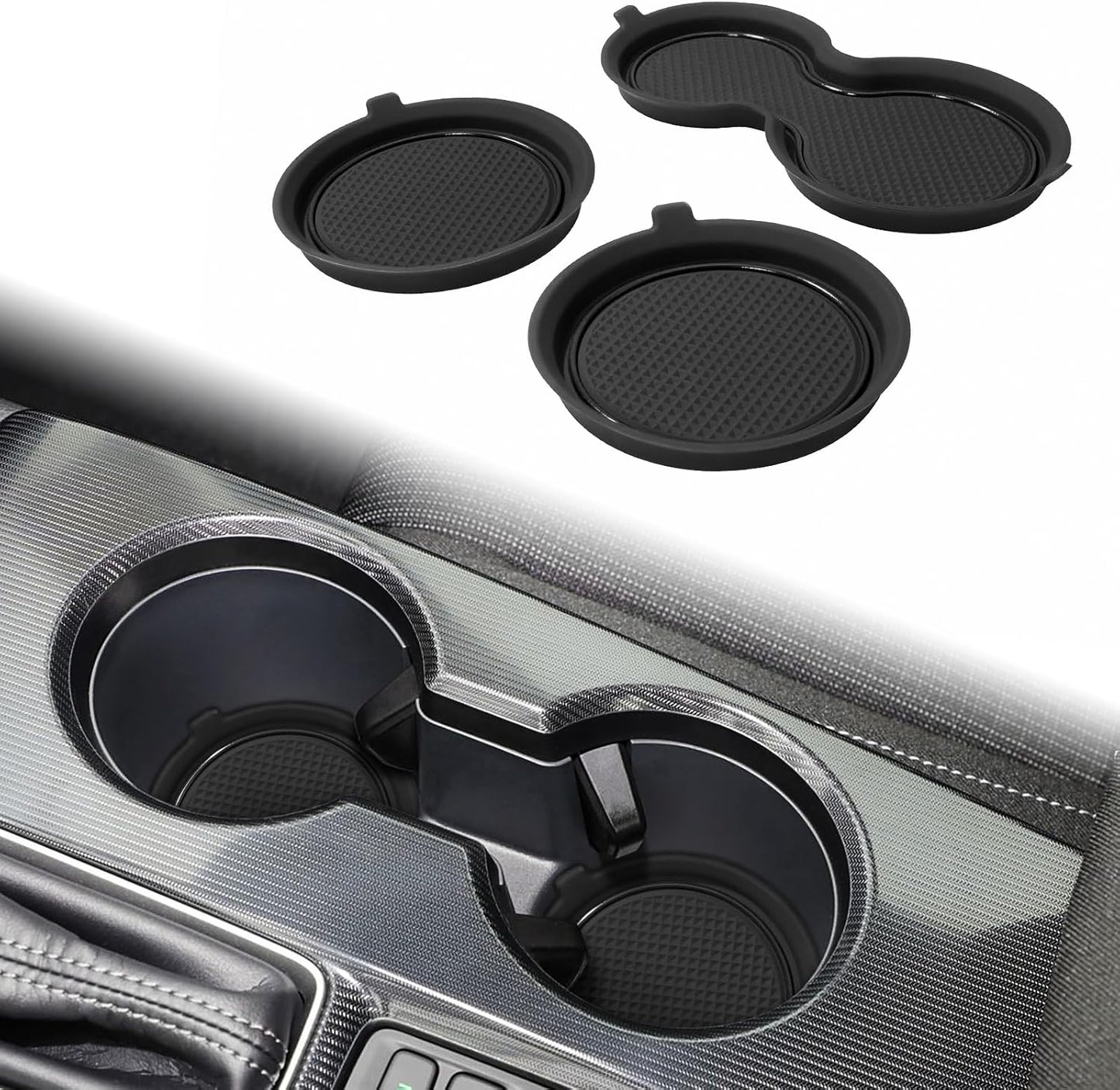 Insertos portavasos Civic 11ª gen silicona 3D antipolvo 3uds
