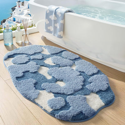 Alfombra baño 24x43 pulg color azul marino antideslizante