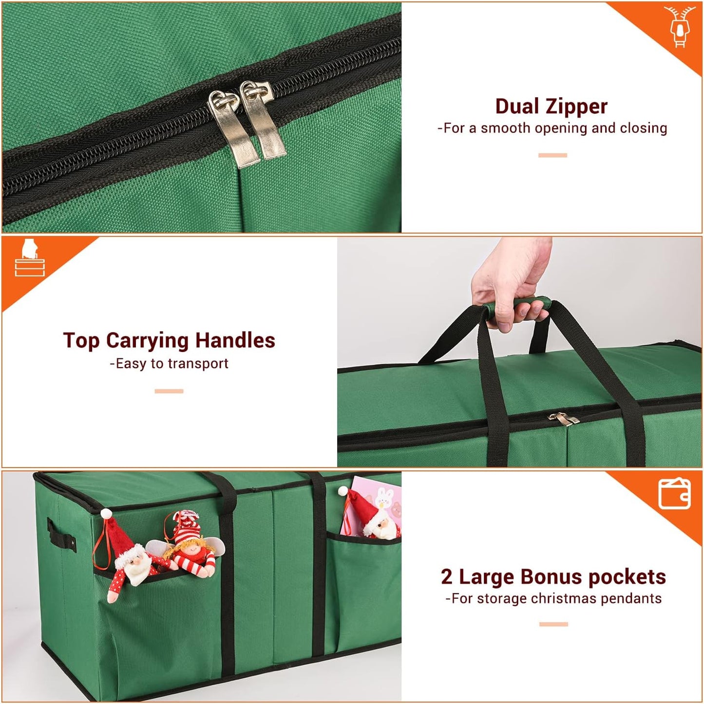 Caja almacenamiento adornos navideños 128pzas 3"