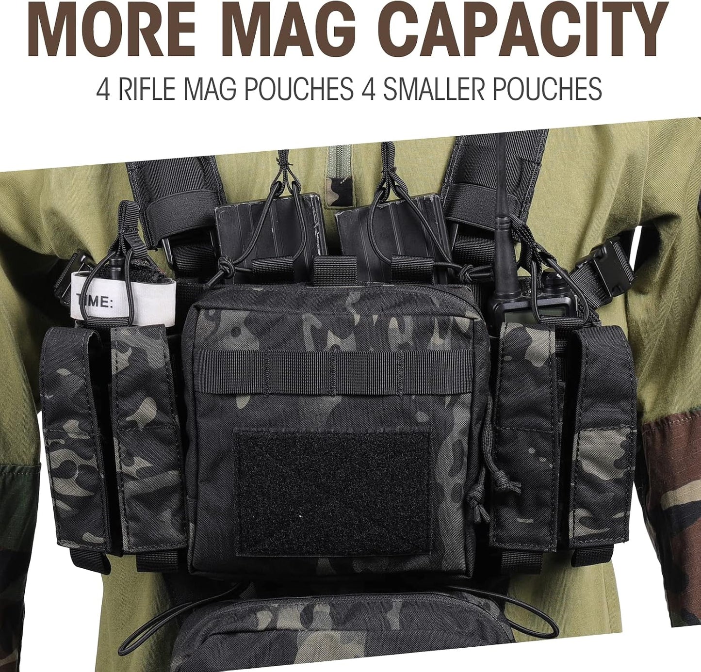 Plataforma táctica pecho ajustable Molle con bolsa Mag