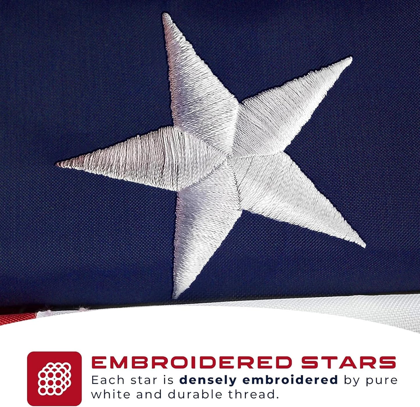 Bandera EE.UU. 3x5 resistente estrellas bordadas