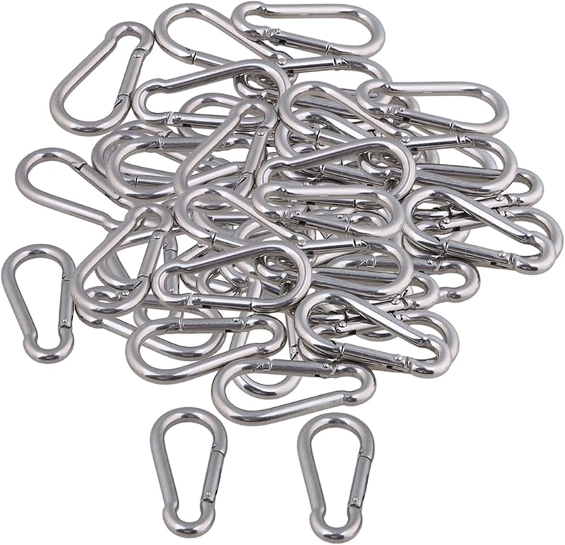 Set 50 anillos acero inox 304 con gancho rápido