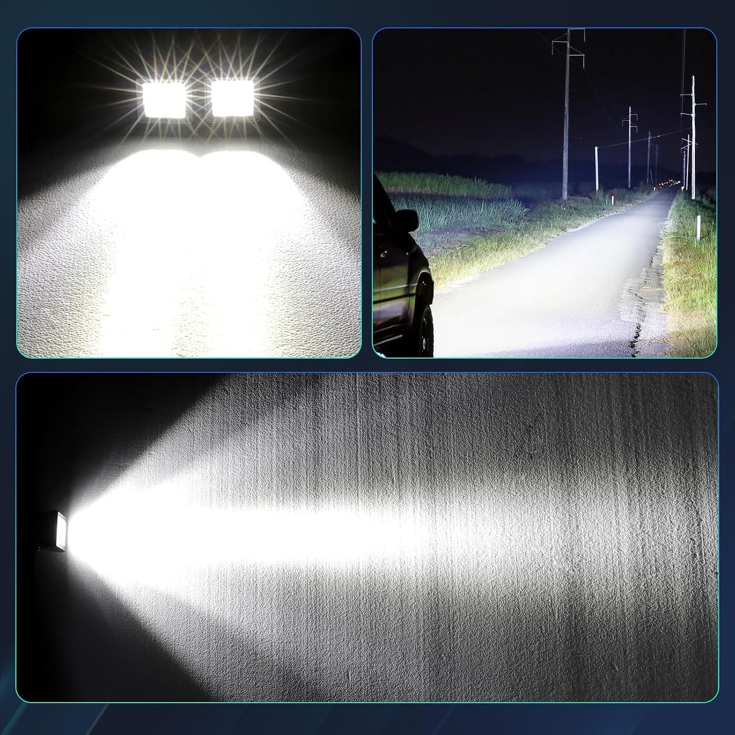 Focos LED 2" Barra Luz 12V Impermeable para Camión F150