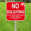 Letrero No Soliciting Yard con estaca 28" aluminio puerta