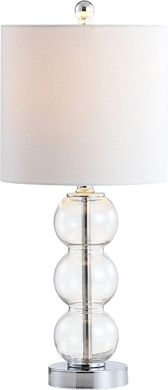 Lámpara mesa vidrio transparente 21" sala dormitorio LED
