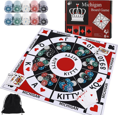 Set mesa Tripoley fieltro plegable con cartas y fichas