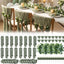 Juego de 54 piezas decoración mesa rústica bohemia verde salvia poliéster servilletas ratán artificial hojas