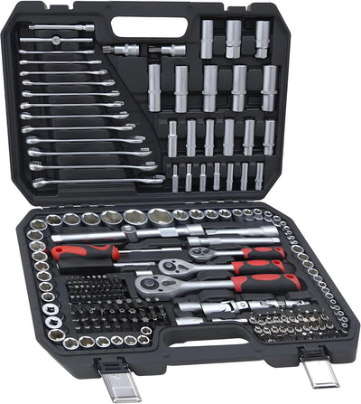 Set llaves trinquete 216 pzas 1/4 y 3/8 pulg