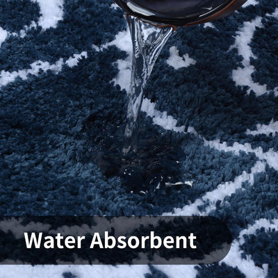 Alfombras baño bohemias antideslizantes 20x32" color azul