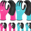 6 Pzas Guantes Jardín Látex Rosa Azul Talla M