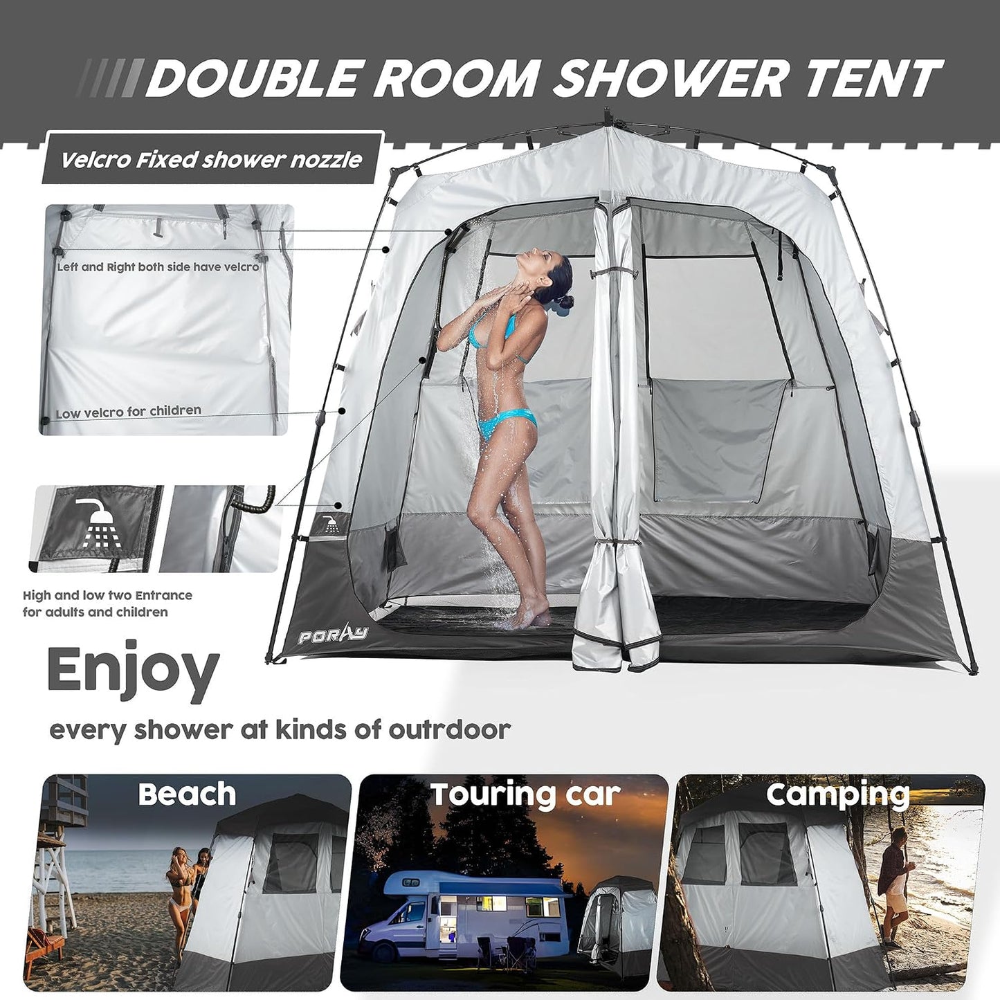 Tenda ducha camping con suelo drenaje playa