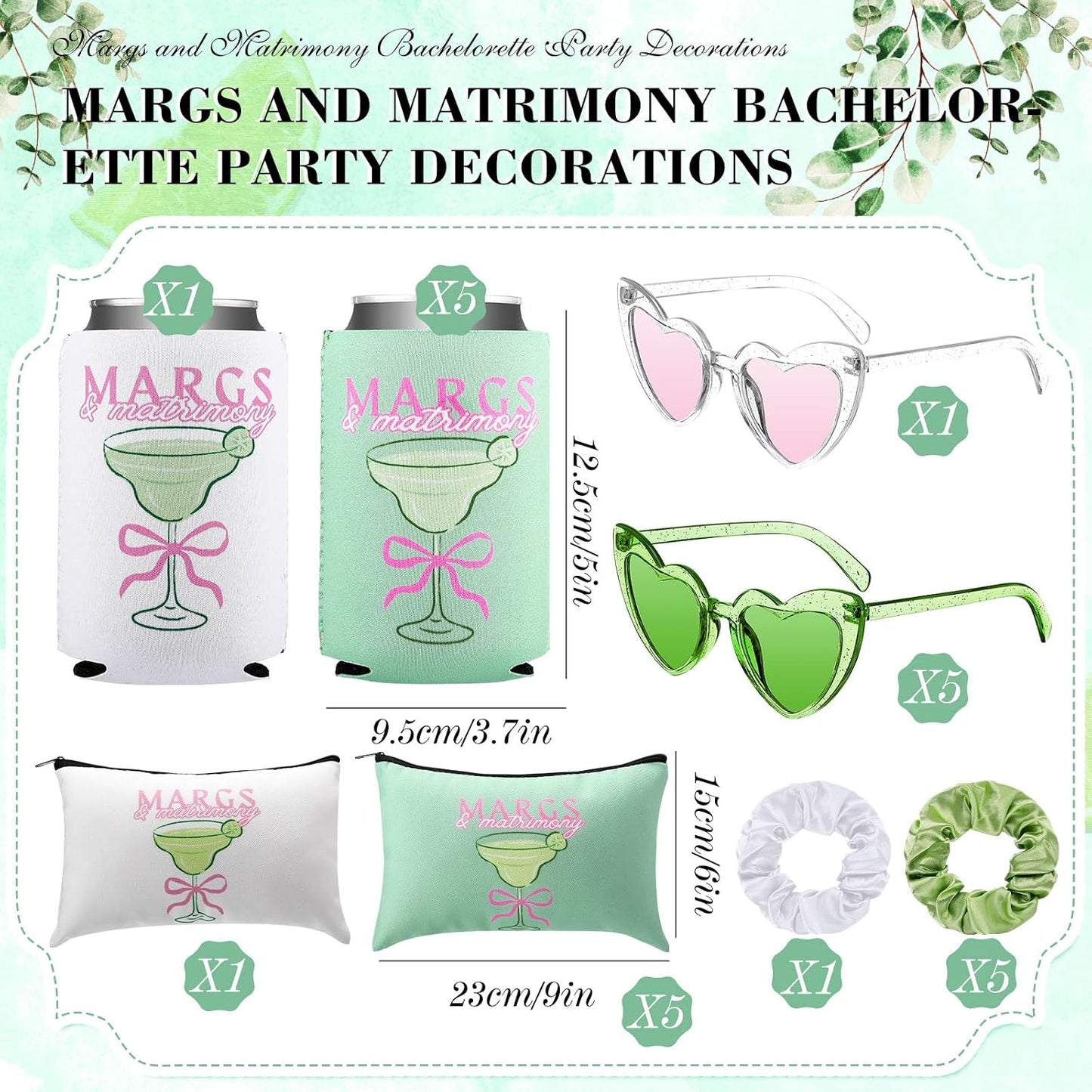 24 Pzas Decoraciones Fiesta Margarita Corazones