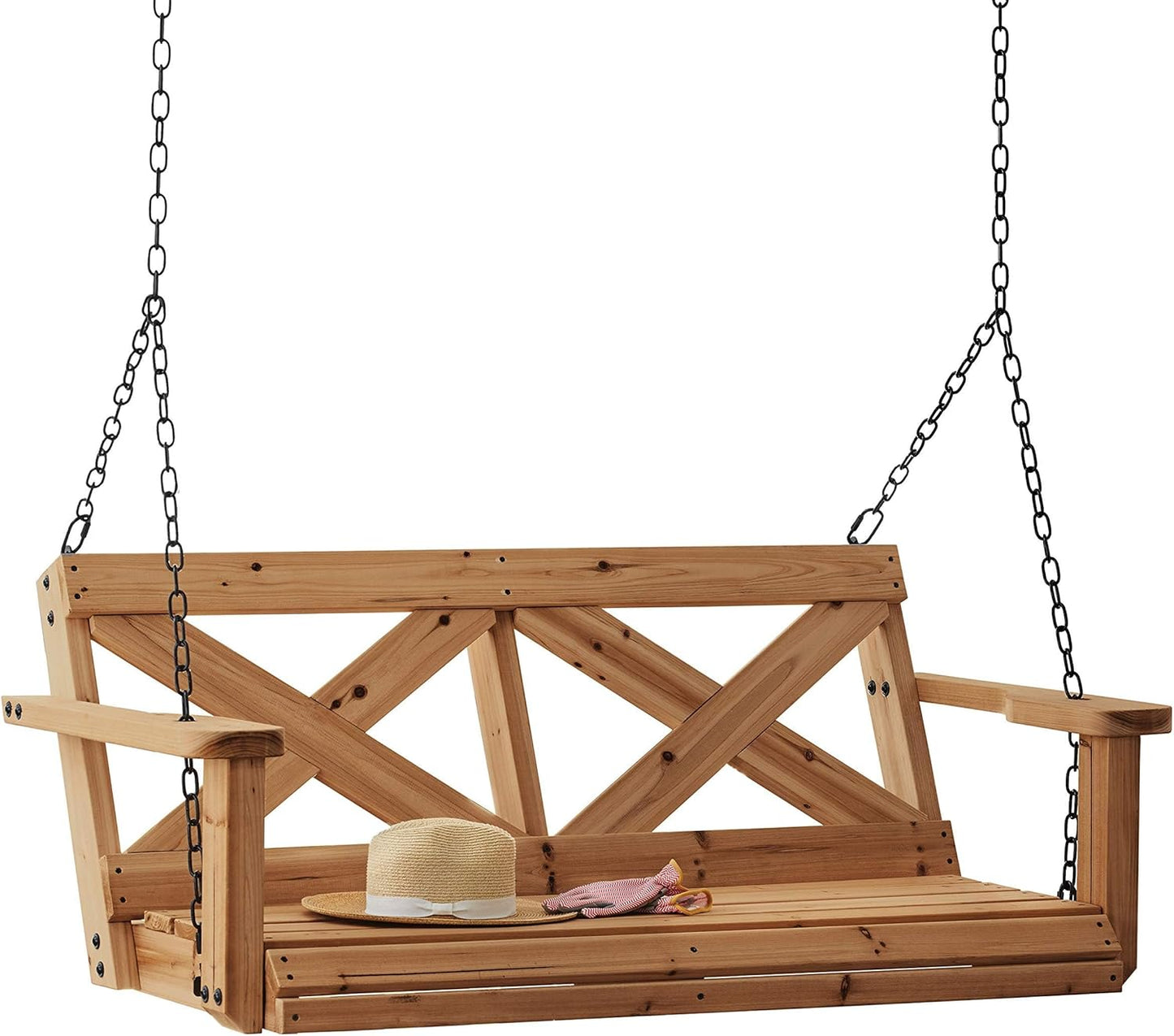 Columpio de madera cedro 55pulg estilo granja para 2