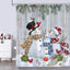 Cortina ducha navideña diseño muñeco nieve 183x183cm tela poliéster