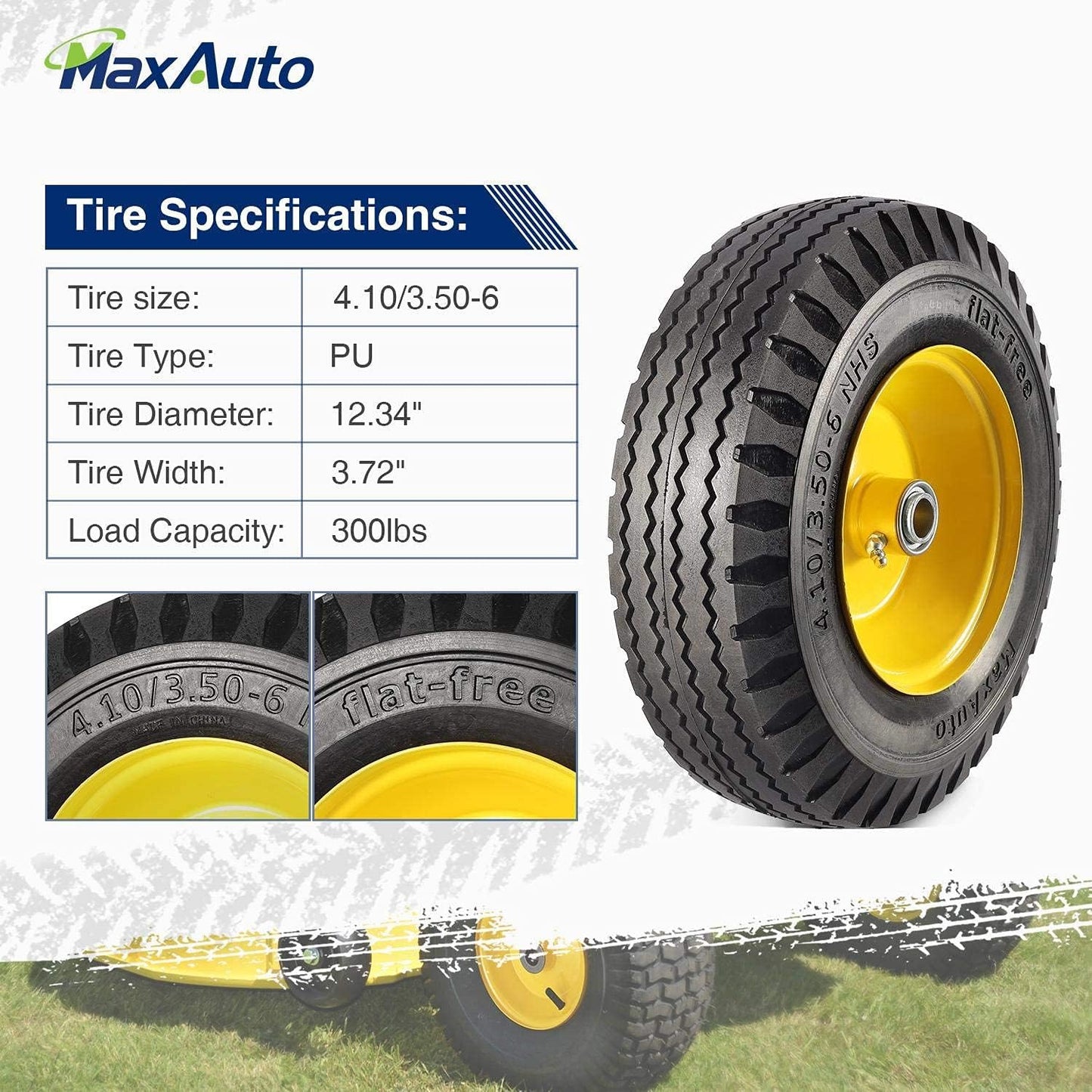 Repuesto neumático 4.10/3.50-6 pulg John Deere camión mano