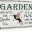 Letrero jardinería vintage texto inglés para hogar jardín