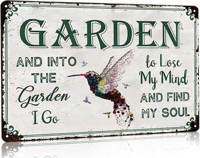 Letrero jardinería vintage texto inglés para hogar jardín