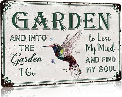 Letrero jardinería vintage texto inglés para hogar jardín