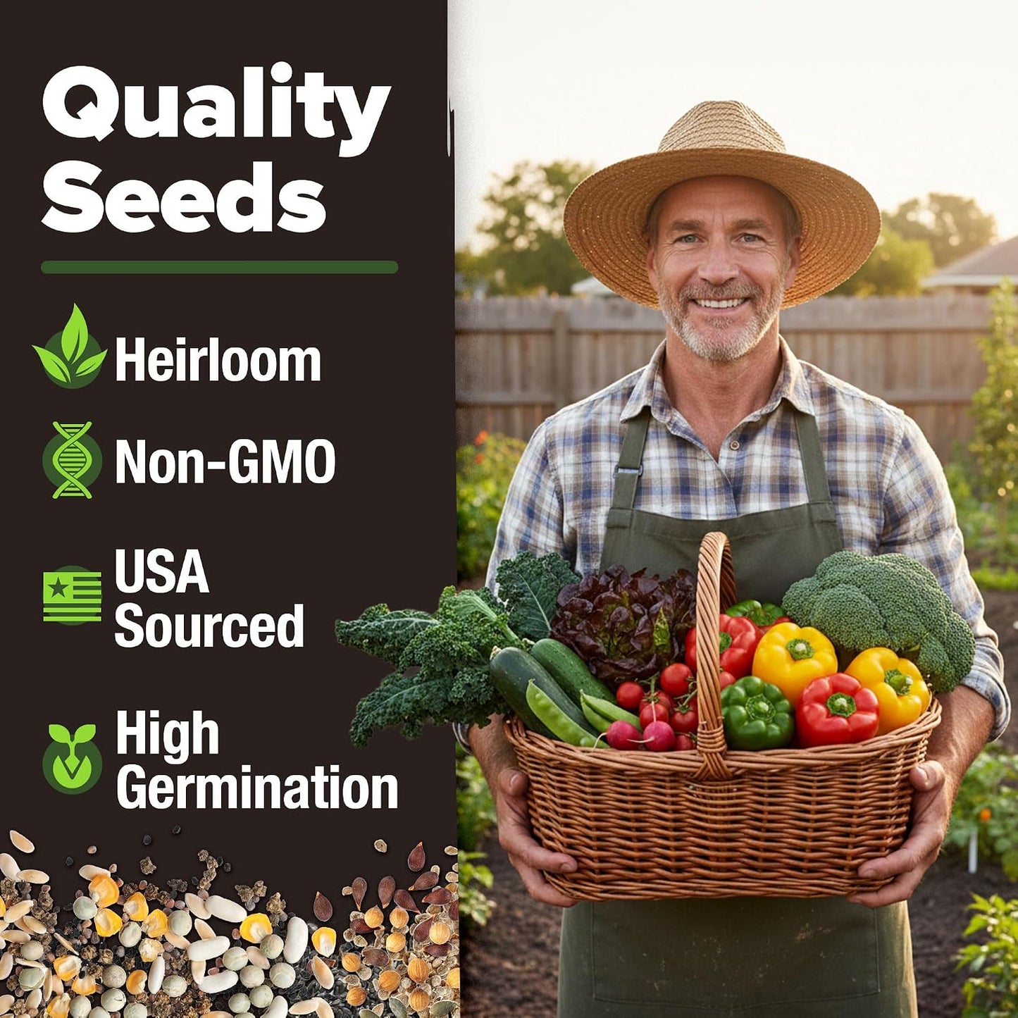 20 Semillas Verduras Autóctonas Sin OMG para Jardín