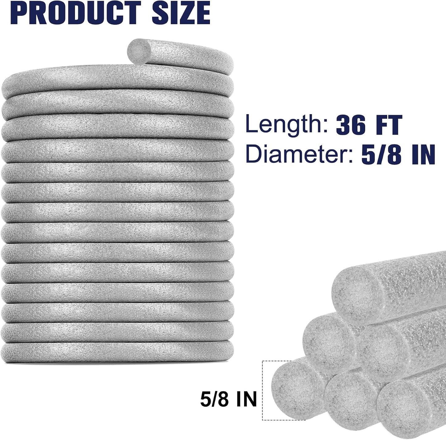 Varilla espuma 36pies 5/8pulg para relleno concreto juntas gris