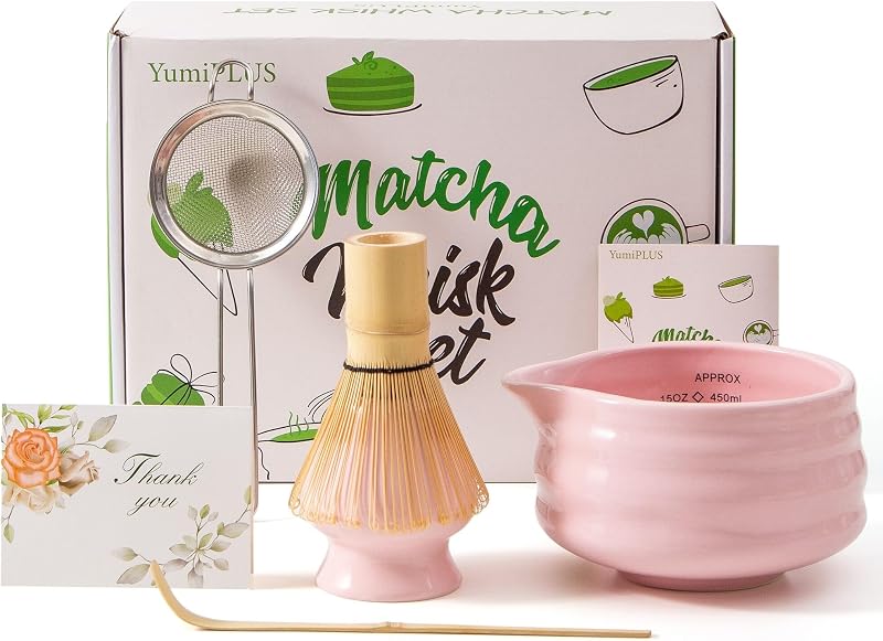 Set 5 Pzas Kit Matcha Ceremonial Cuenco Cerámica Batidor Bambú