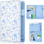 Libro floral para camarera Glenmal con cremallera y bolsillos azules de cuero