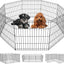 Corral perros 24pulg 8 paneles metal plegable negro