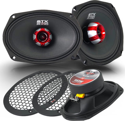 Altavoz 6x9 950W 4 ohm 91dB cono papel negro rejillas