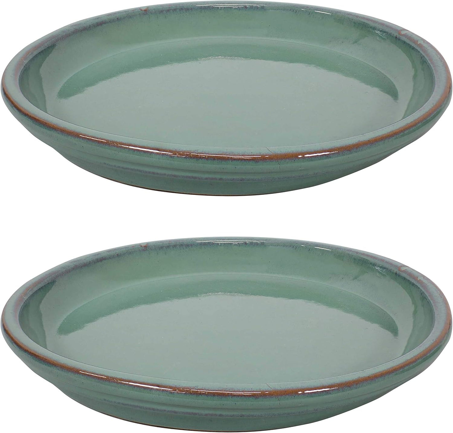 2 Pzas Platillos Cerámica 12" Drenaje Macetas