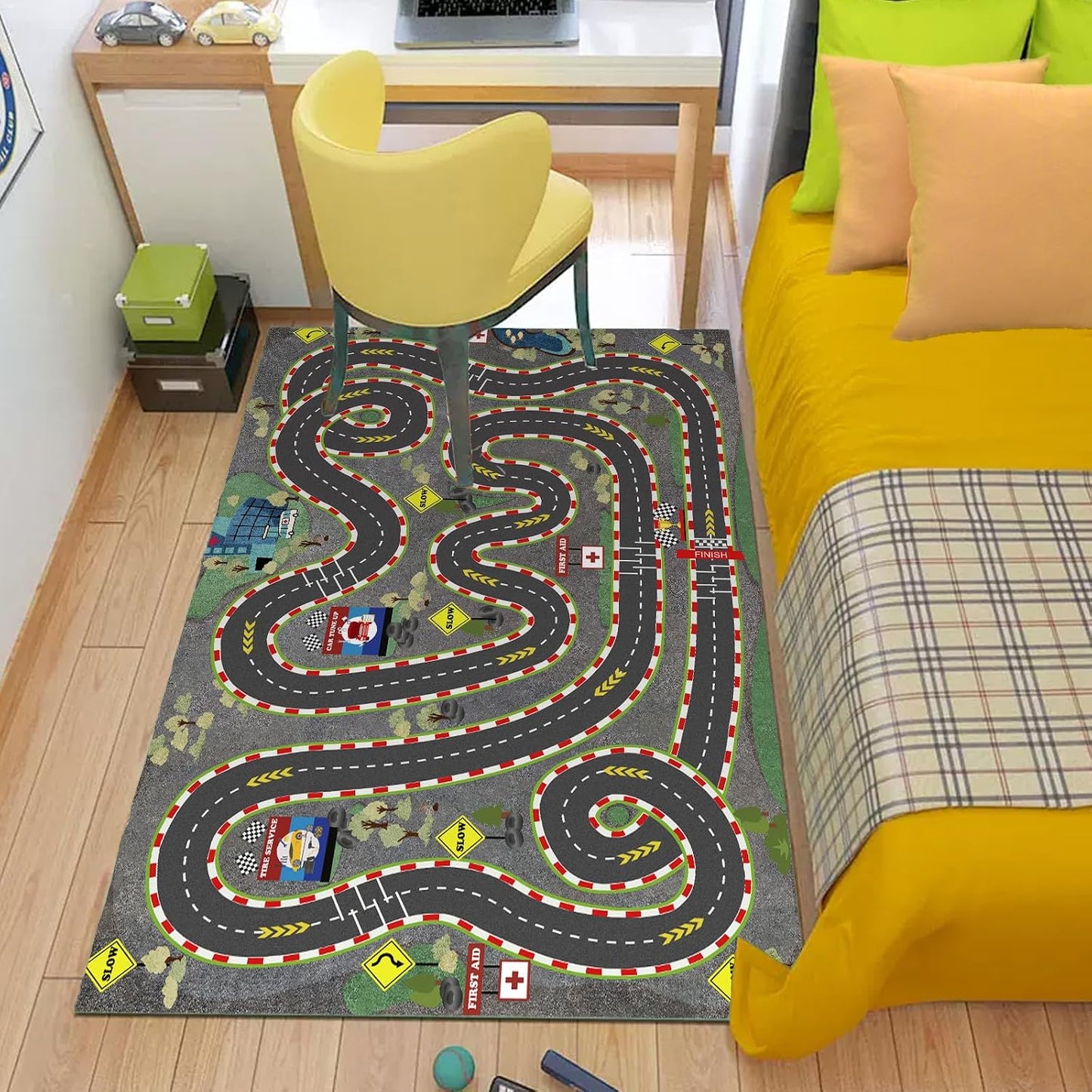 Alfombra coche para niños mapa ciudad 31x47