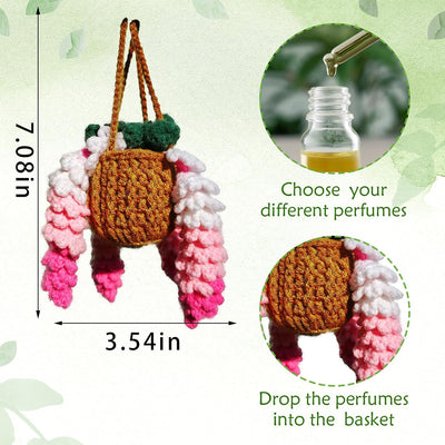Plantas tejidas para crochet accesorios coche boho