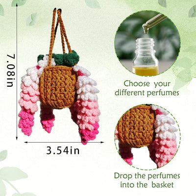 Plantas tejidas para crochet accesorios coche boho