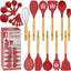 Set 21 Utensilios Cocina Madera y Silicón Antiadherente