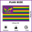 Banderas Mardi Gras 3x5 doble cara decoración