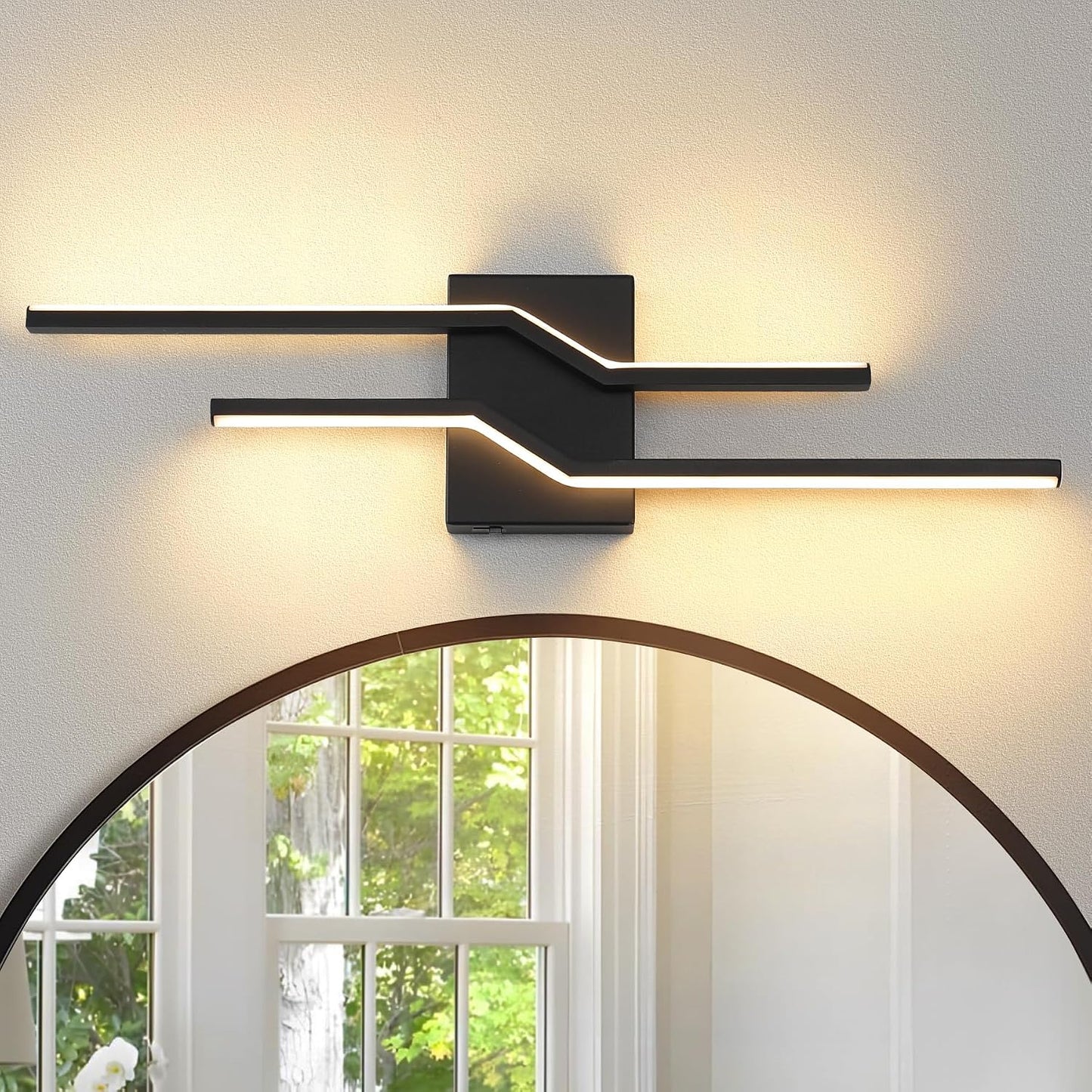 Luz tocador 24pulg espejo negro 5CCT 24W moderna