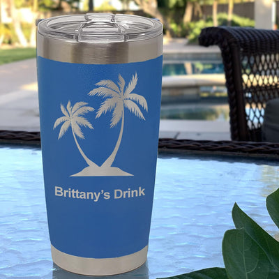 Vaso térmico acero inox grabado personalizado azul oscuro