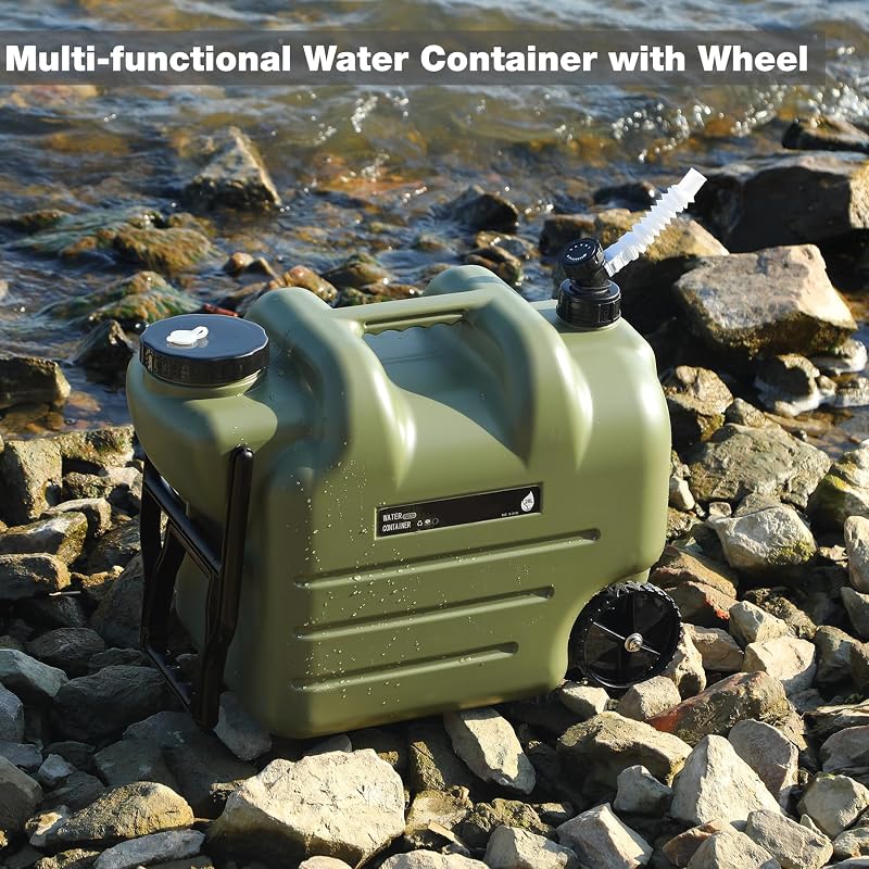 Tanque agua 28L con ruedas espita sin BPA verde