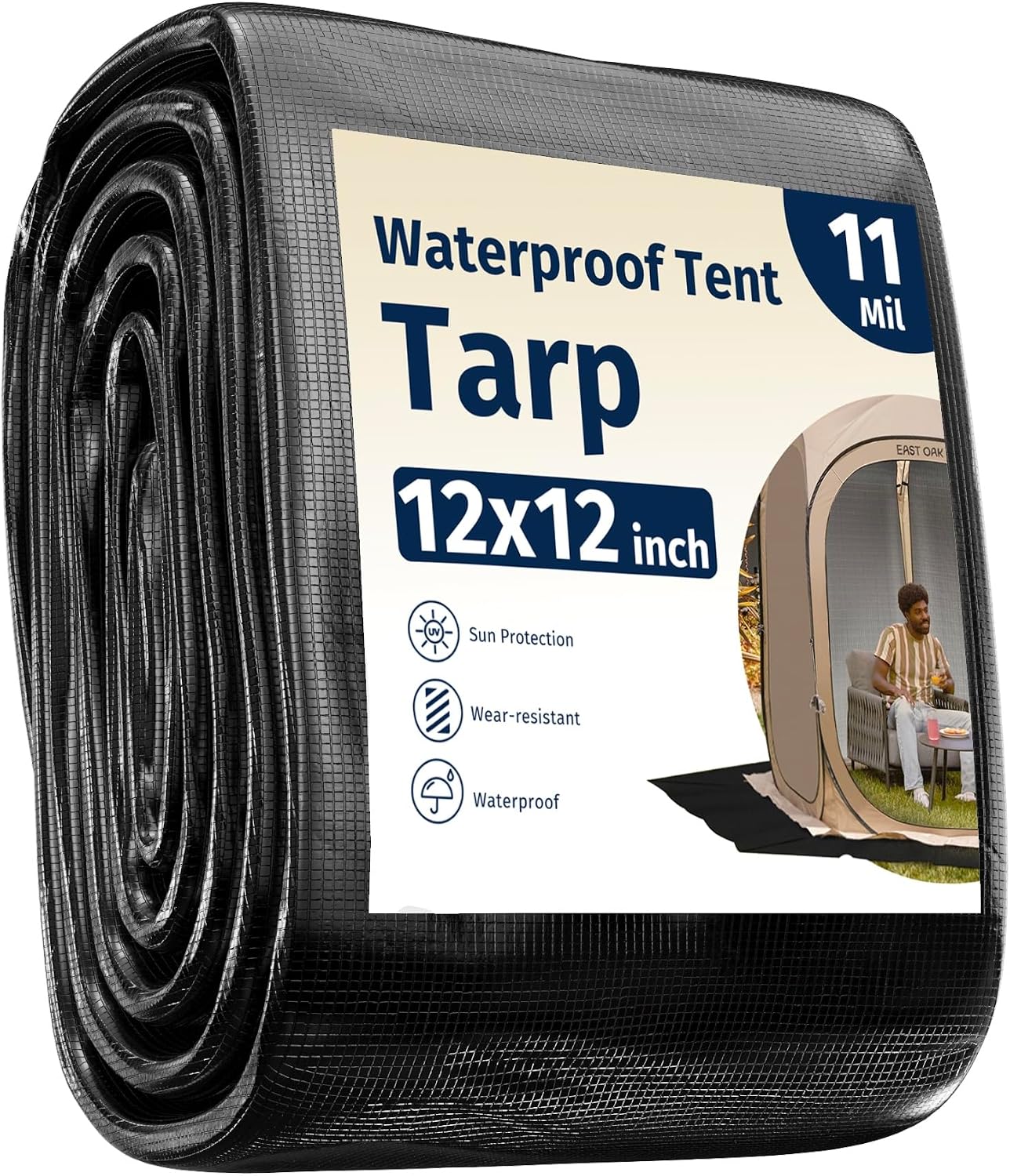 Lona impermeable 12x12ft para suelo exterior y tienda