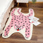 Tapete sala set forma leopardo antiderrap rosa