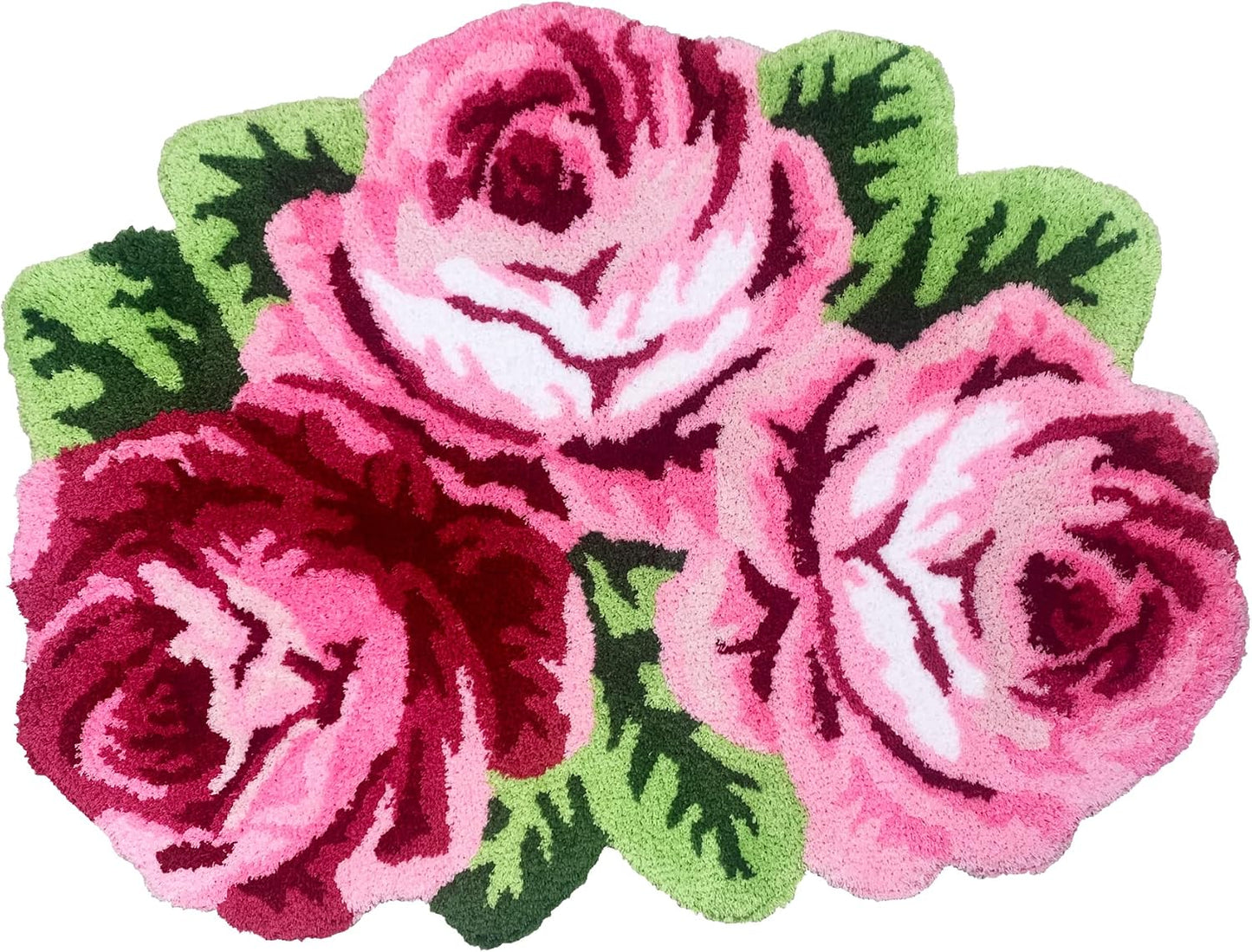 Alfombrilla con 4 rosas azules antiderrap para dormitorio