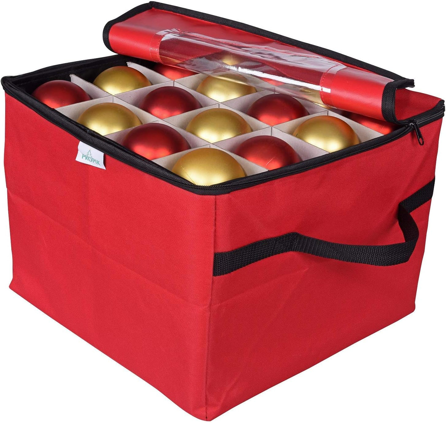 Caja almacenamiento esferas navideñas 3 bandejas 48 unidades