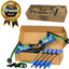 Pack arco dominador azul 4 flechas silbato cuerda correa