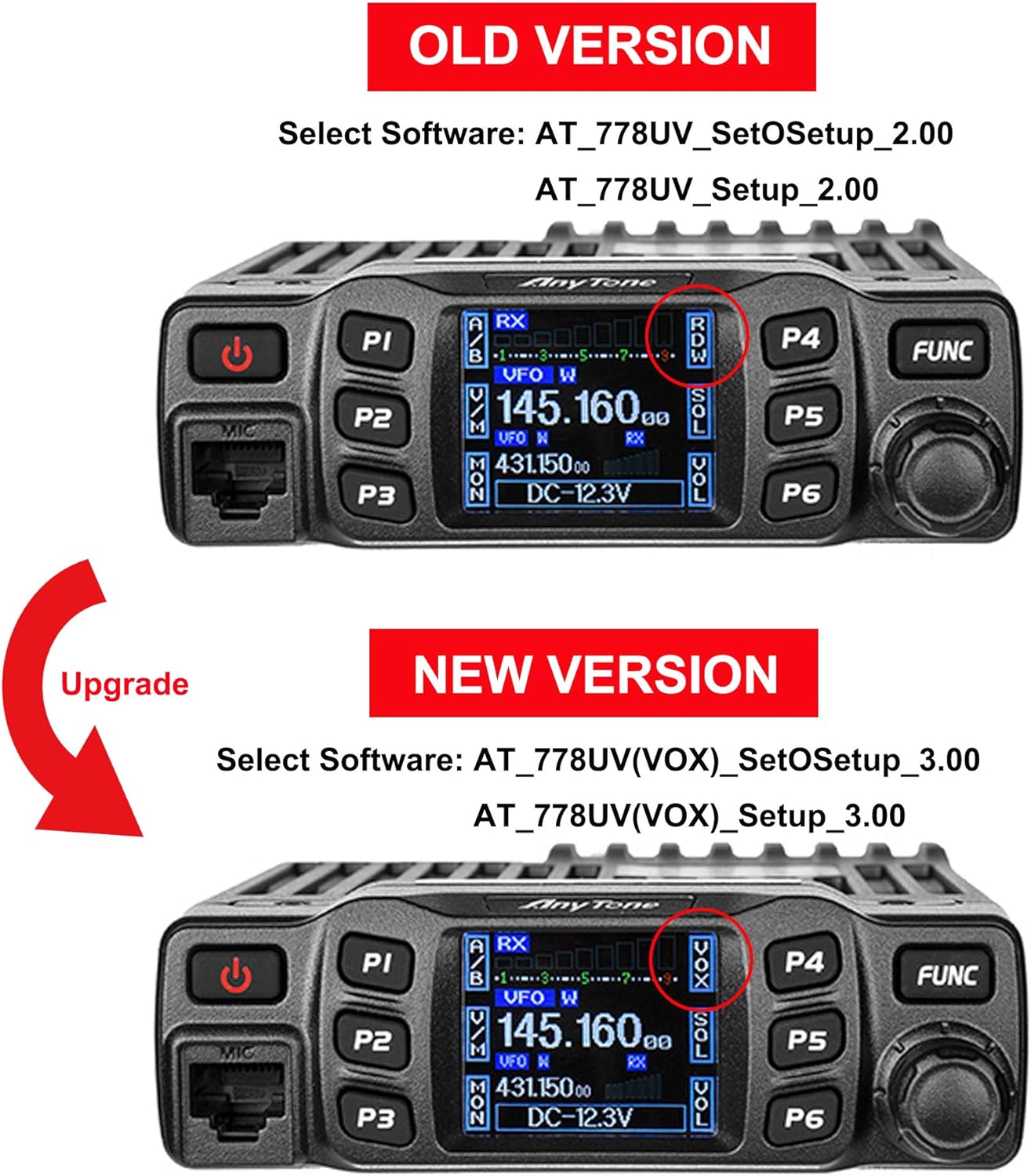 Radio móvil transceptor VHF/UHF 25W para vehículo