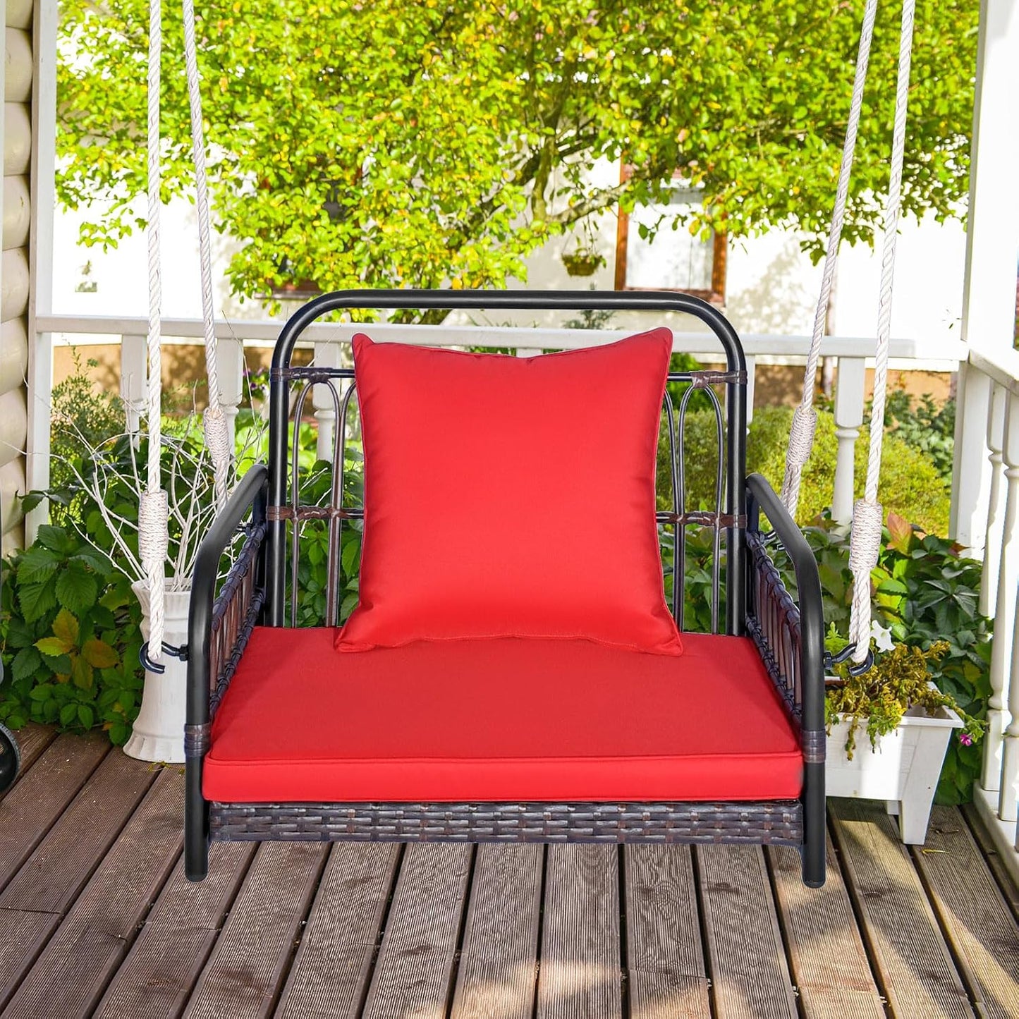 Columpio mimbre para patio silla colgante 1 persona