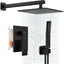 Set grifo ducha negro sistema lluvia cabezal cuadrado 8pulg