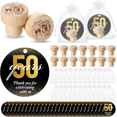 50 Juegos Regalo 50 Años Botella Vino Tapón Madera Etiquetas