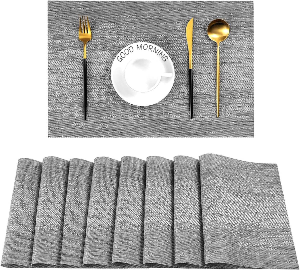 Manteles individuales PVC antideslizantes para comedor set 8