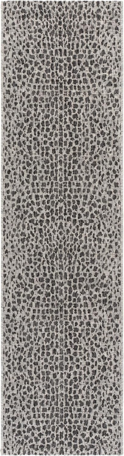 Alfombra lavable pasillo 2.3x14ft gris y negro Courtyard