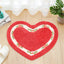 Alfombra ducha forma corazón absorbente 17.7x19.7pulg rojo