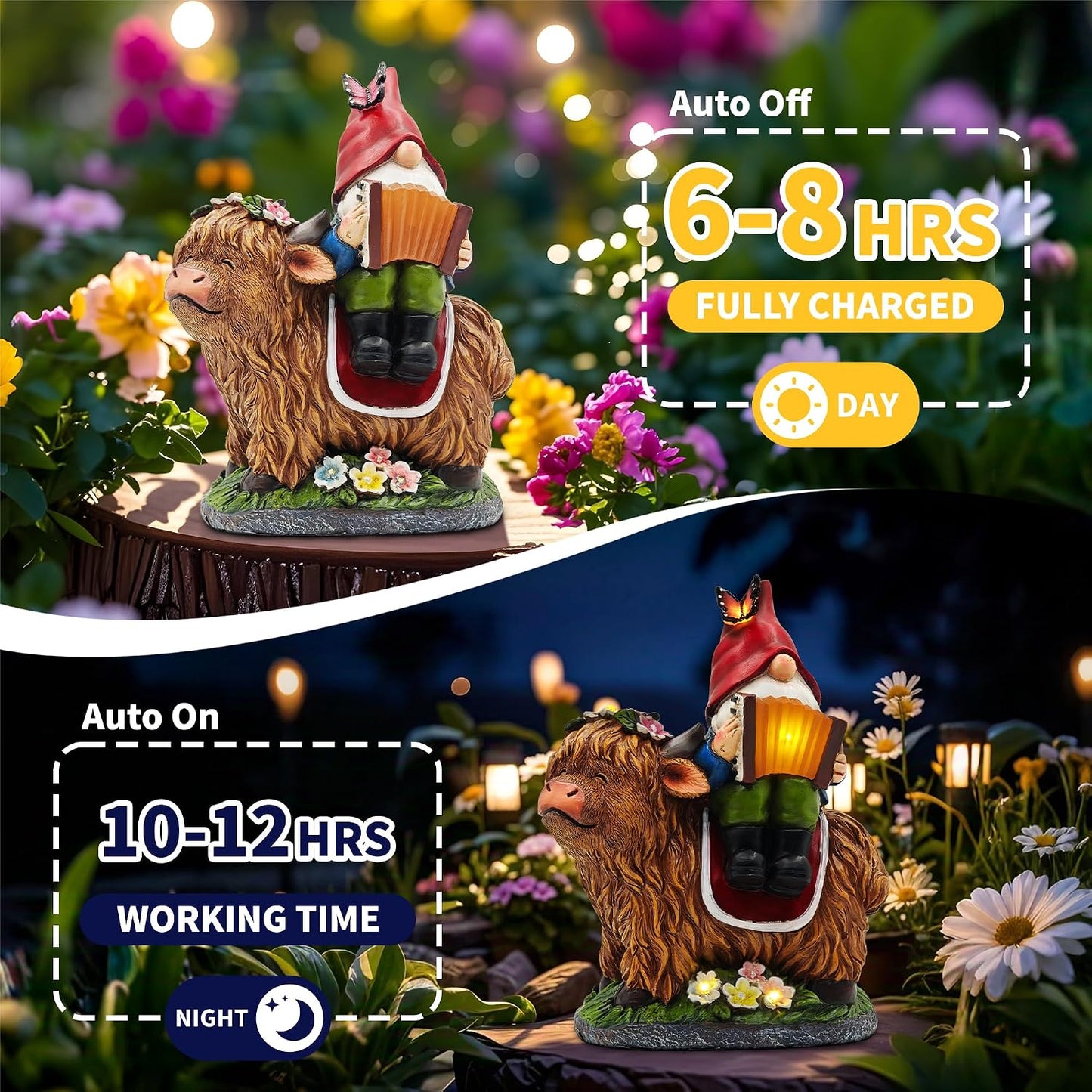 Estatuas gnomos jardín 8'' vaca regalo mujer